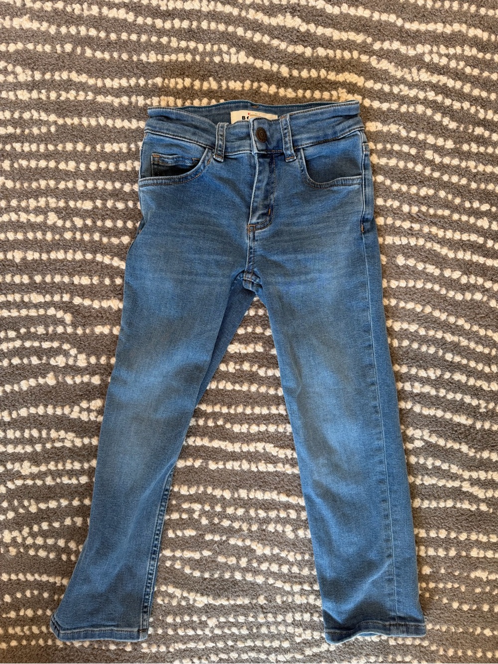 Mini Boden Boys Blue Slim Straight Leg Jeans Adjustable Waist Size 6Y 116cm